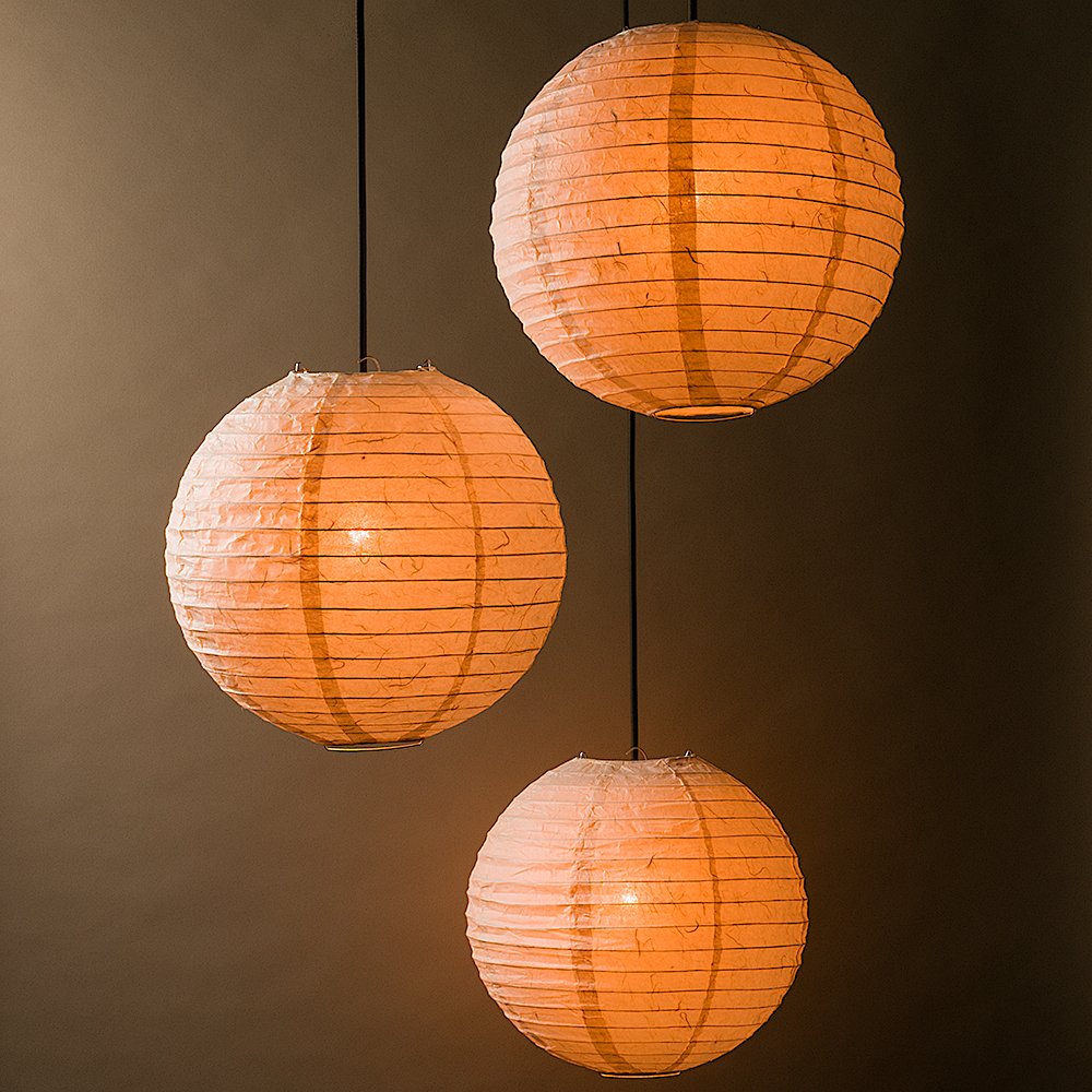 BULK PACK (3) 12" Cloud Dragon Japanese Kozo Unryu Fibrous Paper Lantern Shade, Hanging Decoration - PaperLanternStore.com - Paper Lanterns, Decor, Party Lights & More