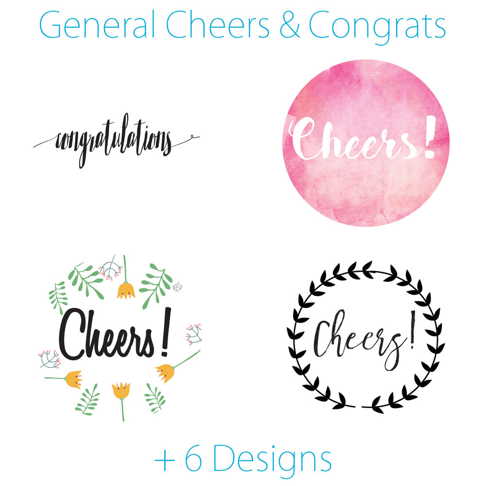 2.5 Inch Congratulations Themed Circle Label Stickers for Party Favors &amp; Invitations (Pre-Set Designed, 24 Labels) - PaperLanternStore.com - Paper Lanterns, Decor, Party Lights &amp; More