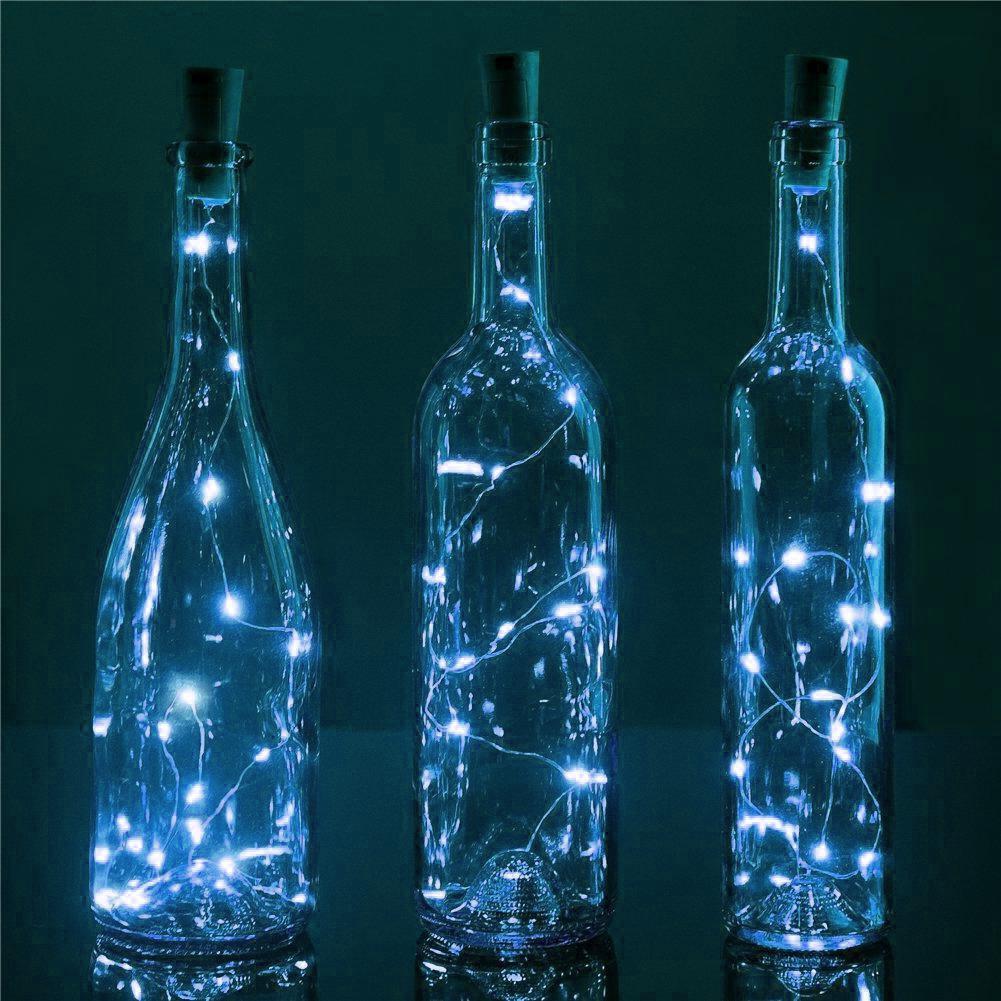 3 Pack | 3 Ft 20 Super Bright Cool White LED Battery Operated Wine Bottle lights With Cork DIY Fairy String Light For Home Wedding Party Decoration - PaperLanternStore.com - Paper Lanterns, Decor, Party Lights & More