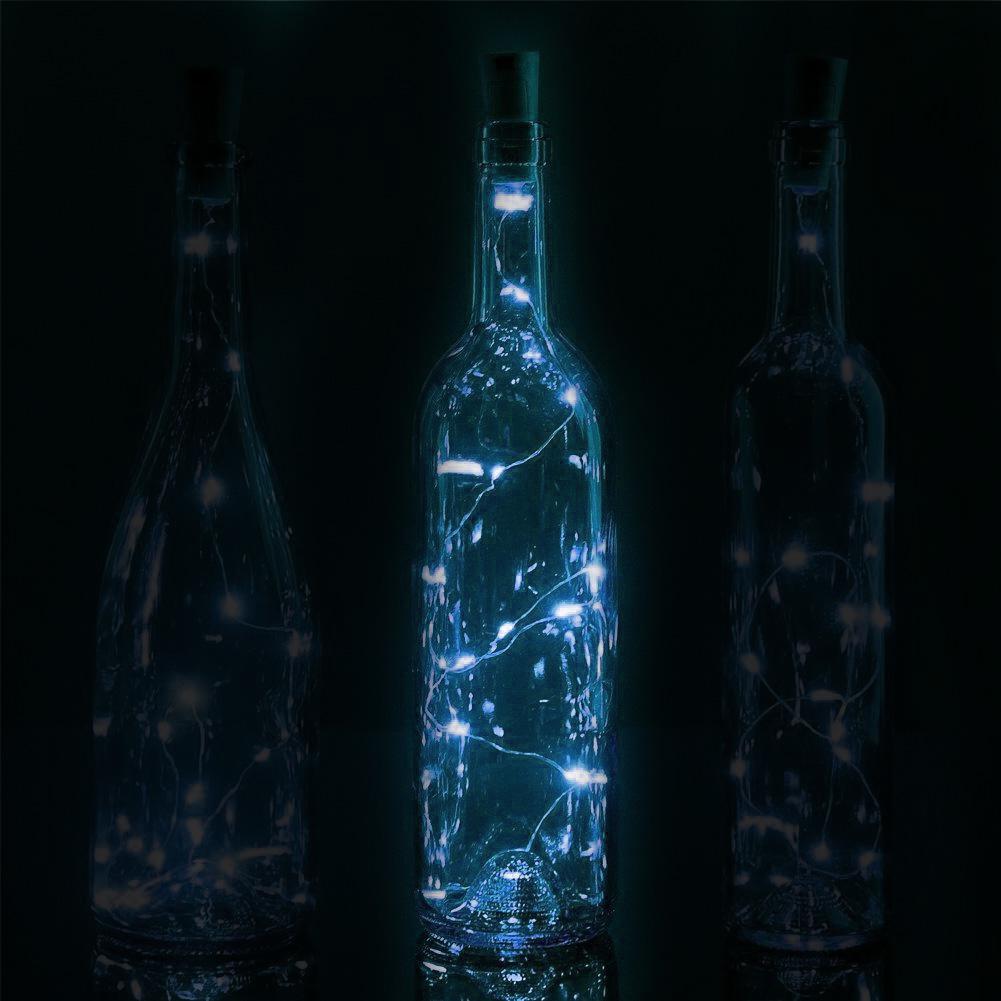 3 Ft 20 Super Bright Cool White LED Battery Operated Wine Bottle lights With Cork DIY Fairy String Light For Home Wedding Party Decoration - PaperLanternStore.com - Paper Lanterns, Decor, Party Lights & More