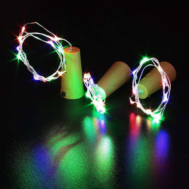 3Ft Battery Powered 20 LED RGB Cork Wine Bottle Lights DIY Fairy String Lights Table Centerpiece Decoration