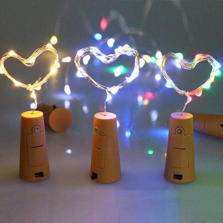 3Ft Battery Powered 20 LED RGB Cork Wine Bottle Lights DIY Fairy String Lights Table Centerpiece Decoration