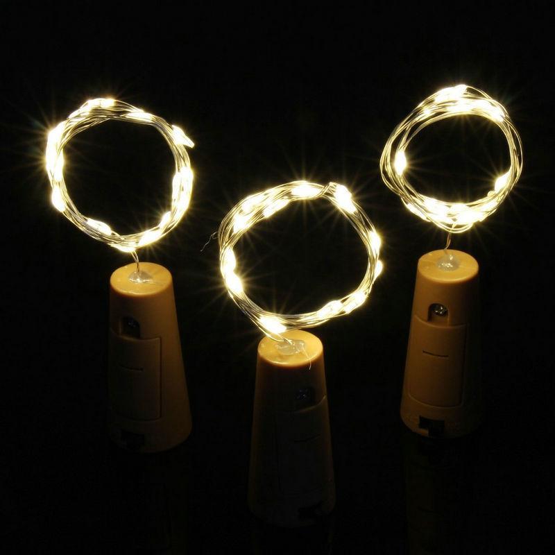 3 Pack | 3Ft Battery Powered 20 LED Warm White Cork Wine Bottle Lights DIY Fairy String Lights Table Centerpiece Decoration
