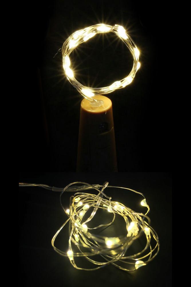 3 Pack | 3Ft Battery Powered 20 LED Warm White Cork Wine Bottle Lights DIY Fairy String Lights Table Centerpiece Decoration