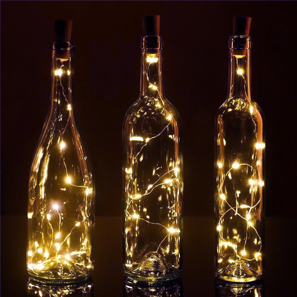 3 Pack | 3Ft Battery Powered 20 LED Warm White Cork Wine Bottle Lights DIY Fairy String Lights Table Centerpiece Decoration - PaperLanternStore.com - Paper Lanterns, Decor, Party Lights & More