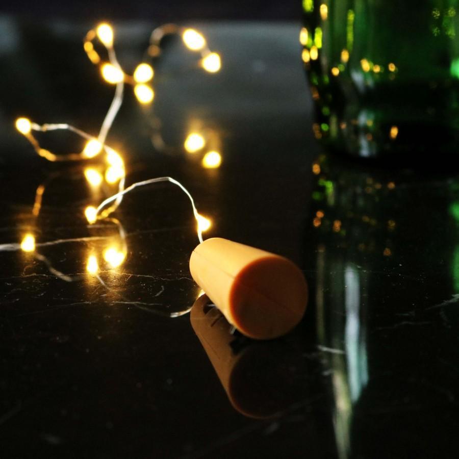 3 Pack | 3Ft Battery Powered 20 LED Warm White Cork Wine Bottle Lights DIY Fairy String Lights Table Centerpiece Decoration