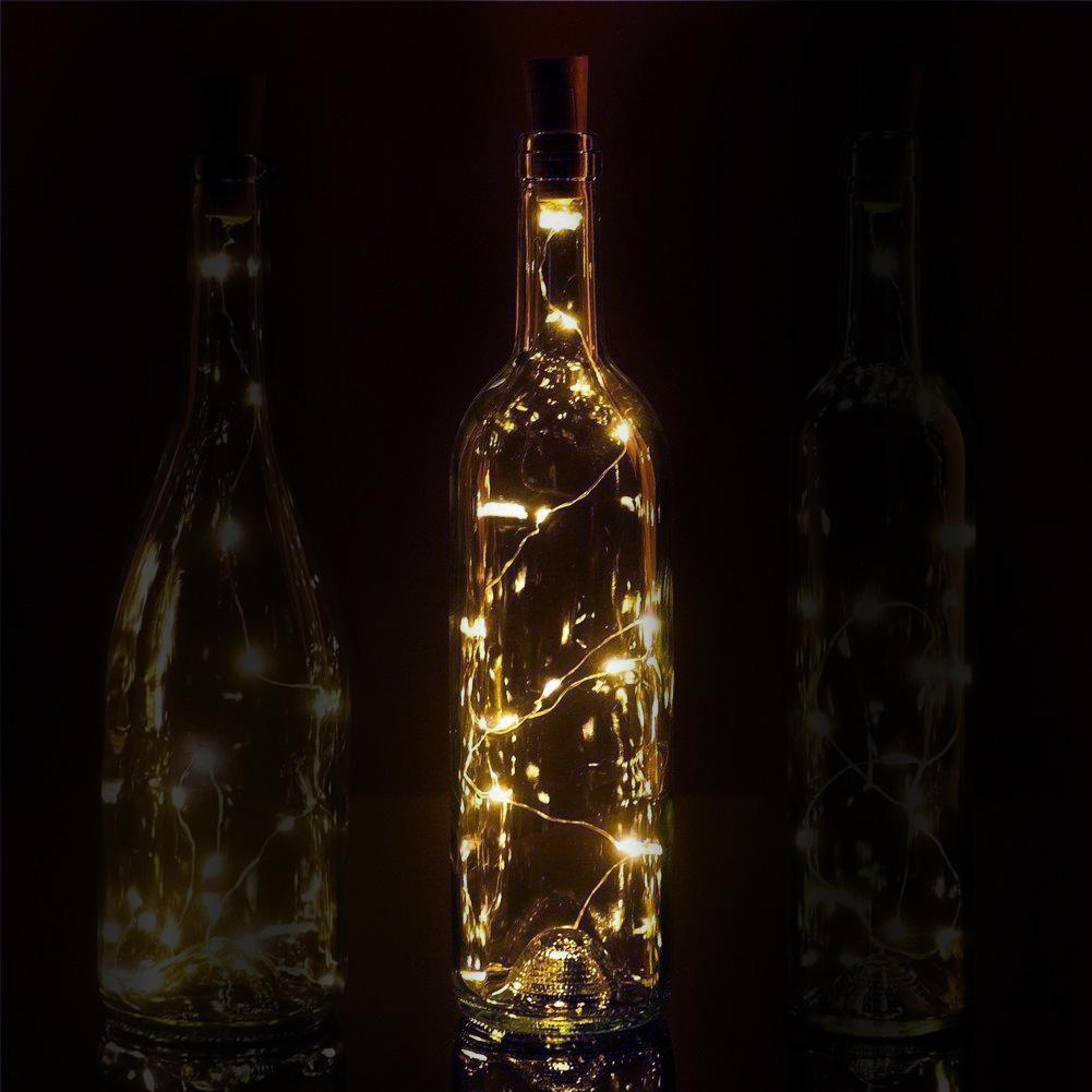 3 Ft 20 Super Bright Warm White LED Battery Operated Wine Bottle lights With Cork DIY Fairy String Light For Home Wedding Party Decoration - PaperLanternStore.com - Paper Lanterns, Decor, Party Lights & More