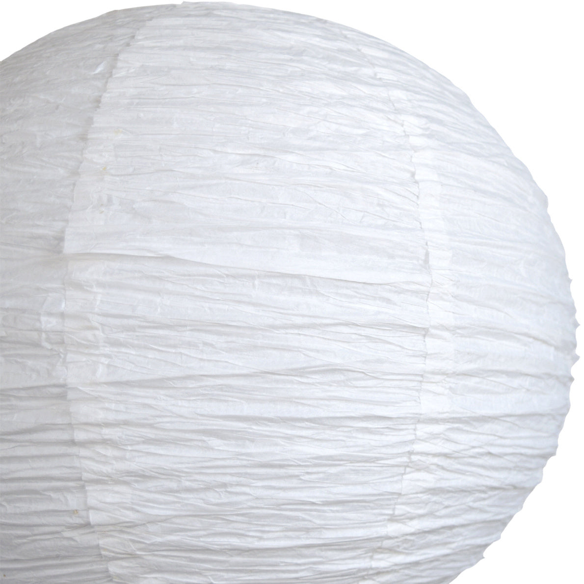 12&quot; White Round Crepe Paper Lantern, Even Ribbing, Chinese Hanging Wedding &amp; Party Decoration