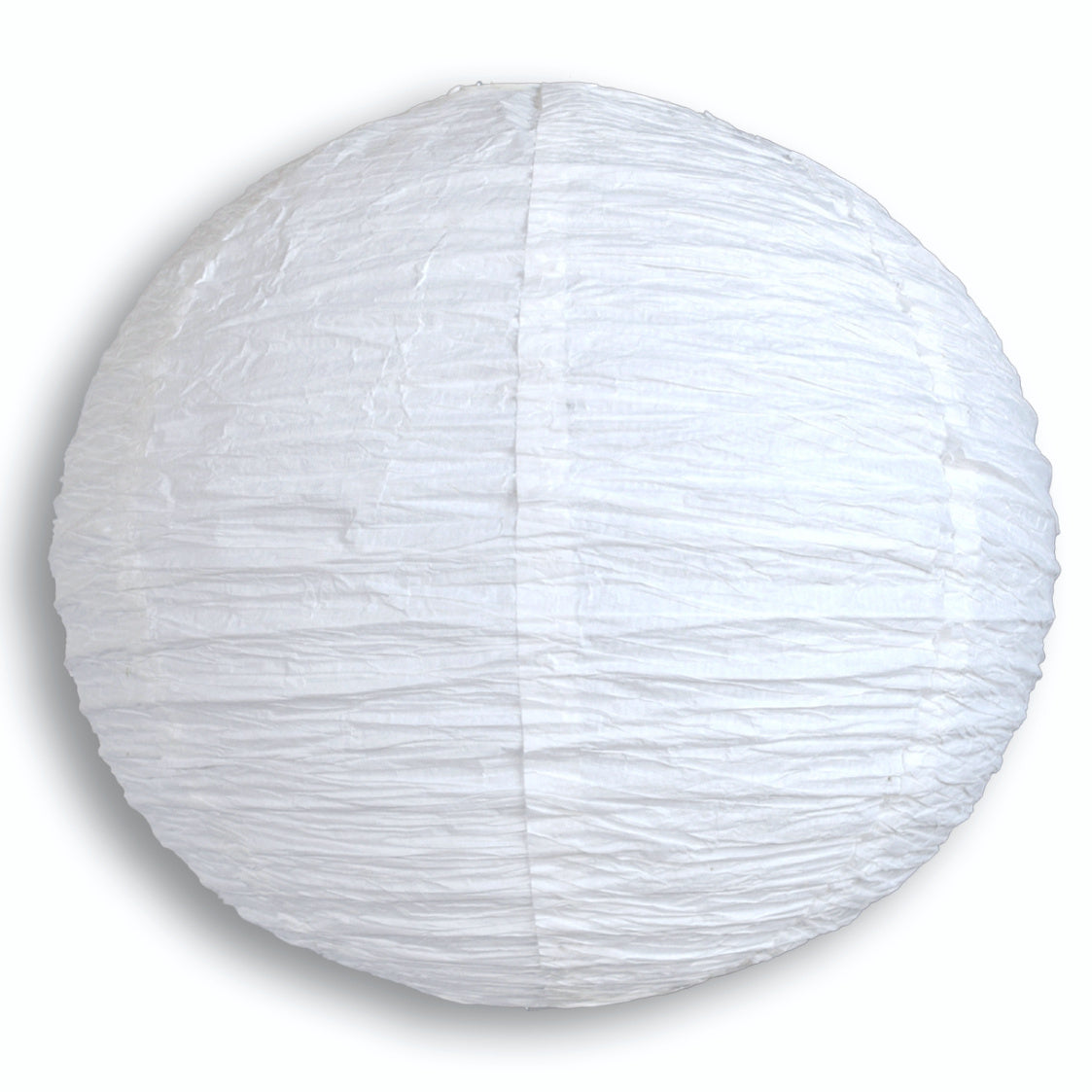 20&quot; White Round Crepe Paper Lantern, Even Ribbing, Chinese Hanging Wedding &amp; Party Decoration
