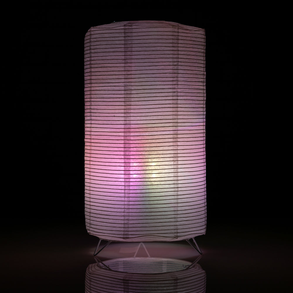 Cylinder Fine Line Color-Changing LED Table Top Lantern Lamp Light KIT w/ Remote, Omni360 Battery Powered - PaperLanternStore.com - Paper Lanterns, Decor, Party Lights & More