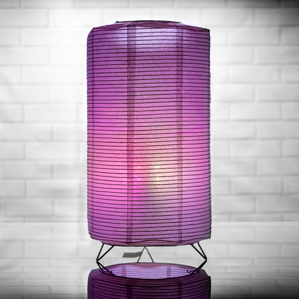 Cylinder Fine Line Color-Changing LED Table Top Lantern Lamp Light KIT w/ Remote, Omni360 Battery Powered - PaperLanternStore.com - Paper Lanterns, Decor, Party Lights &amp; More