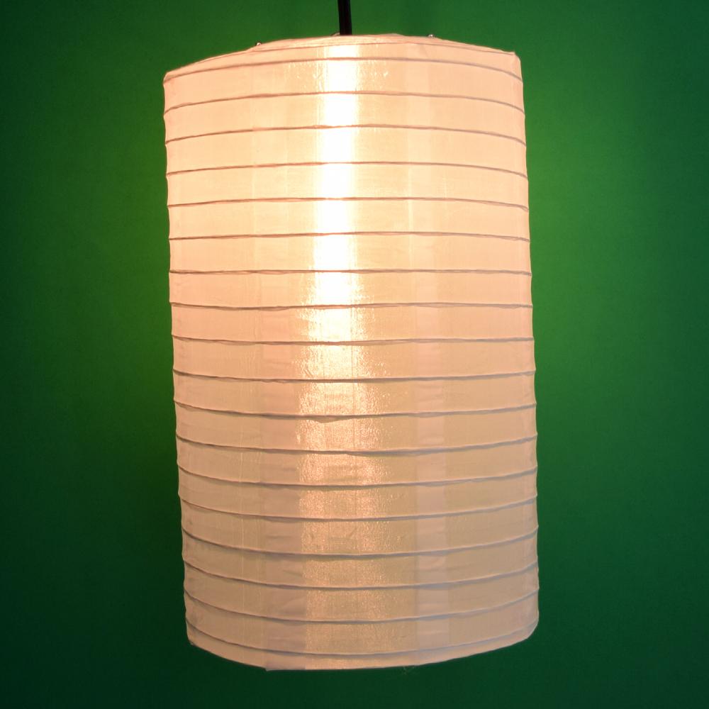 14&quot; White Cylinder Nylon Lantern