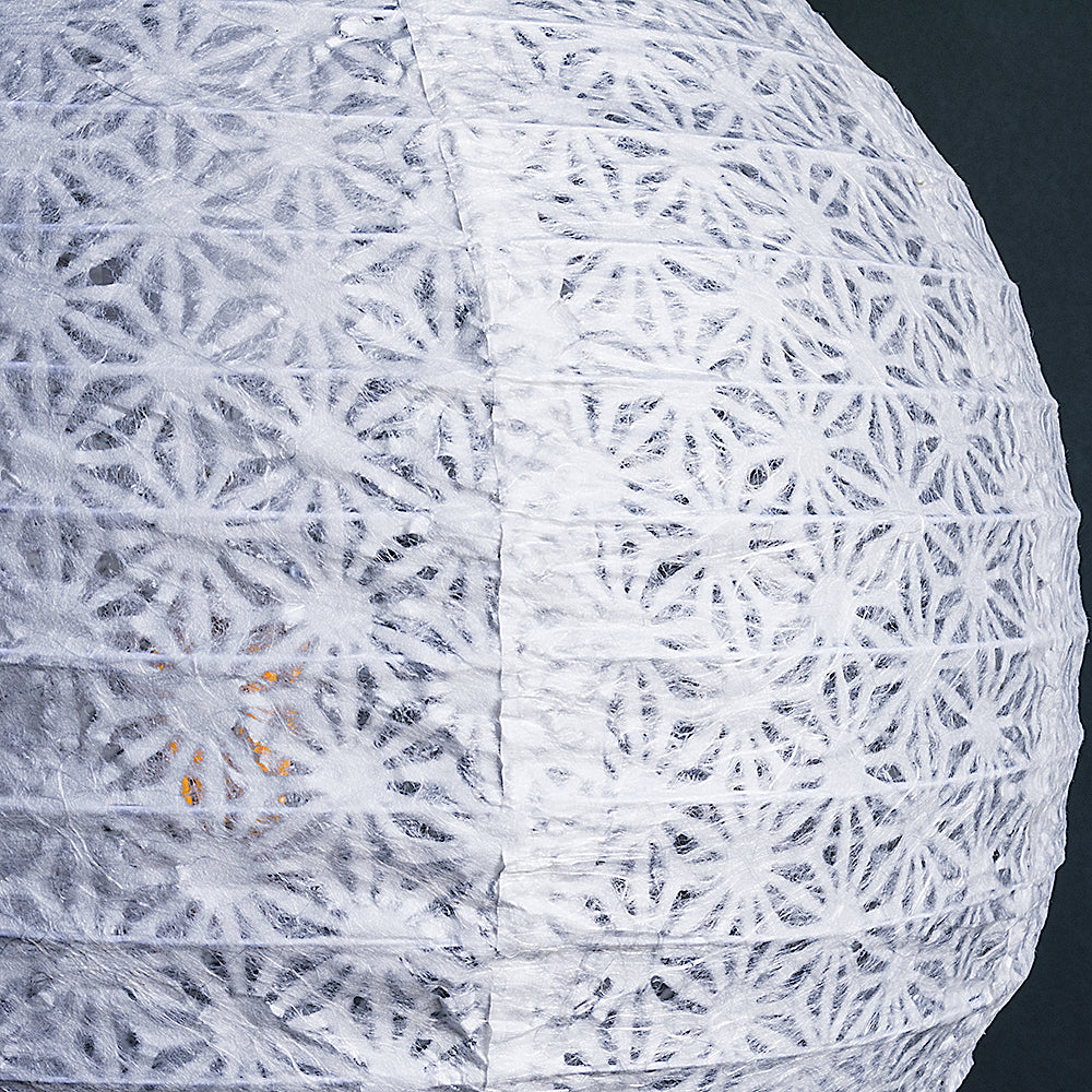 BULK PACK (3) 12&quot; White Daisy Japanese Kozo Unryu Fibrous Paper Lantern Shade, Hanging Decoration - PaperLanternStore.com - Paper Lanterns, Decor, Party Lights &amp; More