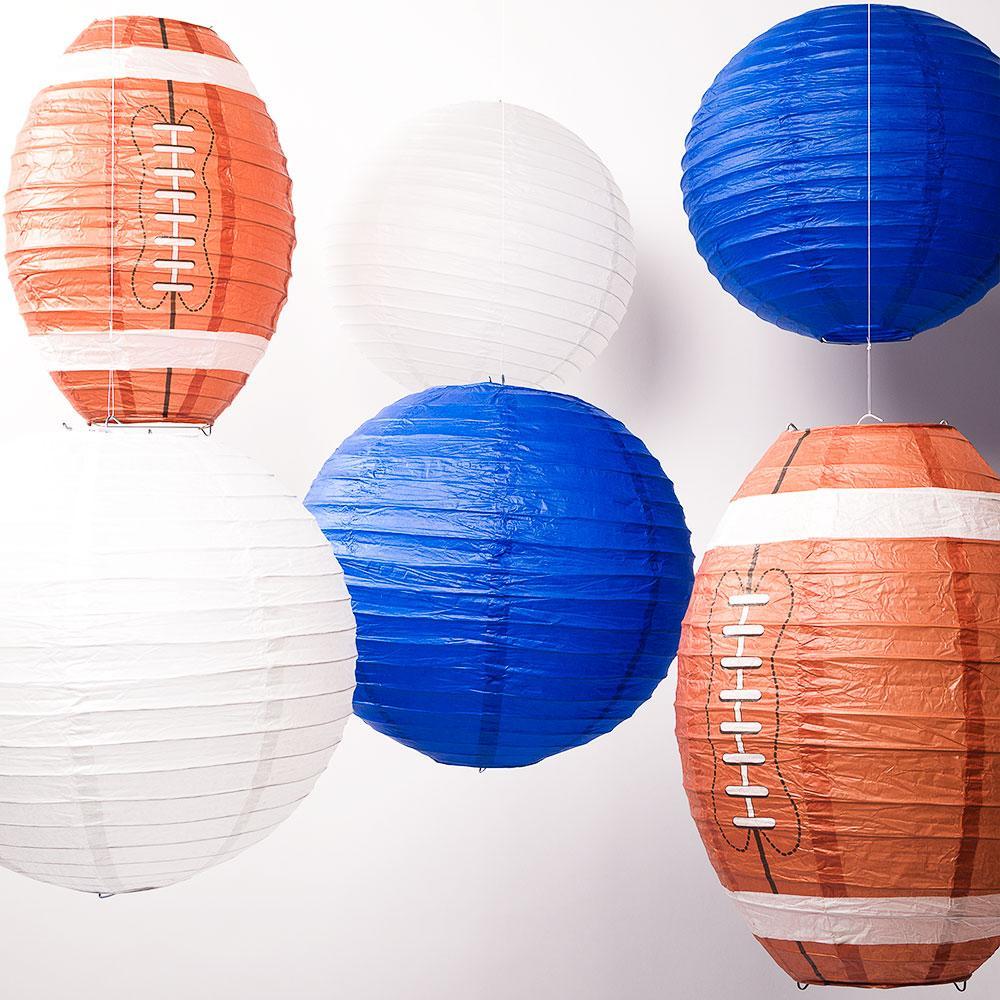 Dallas Pro Football Paper Lanterns 6pc Combo Tailgating Party Pack (Blue/White)  - by PaperLanternStore.com - Paper Lanterns, Decor, Party Lights & More