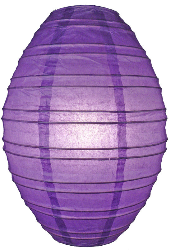 Dark Purple Kawaii Unique Oval Egg Shaped Paper Lantern, 10-inch x 14-inch - PaperLanternStore.com - Paper Lanterns, Decor, Party Lights & More