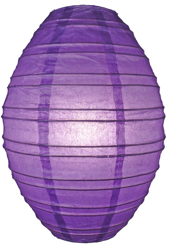 Dark Purple Kawaii Unique Oval Egg Shaped Paper Lantern, 10-inch x 14-inch - PaperLanternStore.com - Paper Lanterns, Decor, Party Lights & More