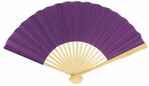 BULK PACK (50) 9&quot; Dark Purple Silk Hand Fans for Weddings - PaperLanternStore.com - Paper Lanterns, Decor, Party Lights &amp; More