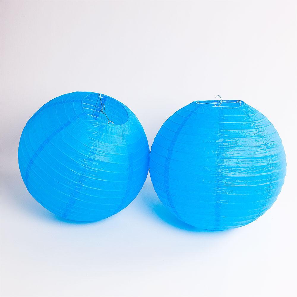 Detroit Pro Football Paper Lanterns 6pc Combo Tailgating Party Pack (Turquoise/Grey)  - by PaperLanternStore.com - Paper Lanterns, Decor, Party Lights &amp; More