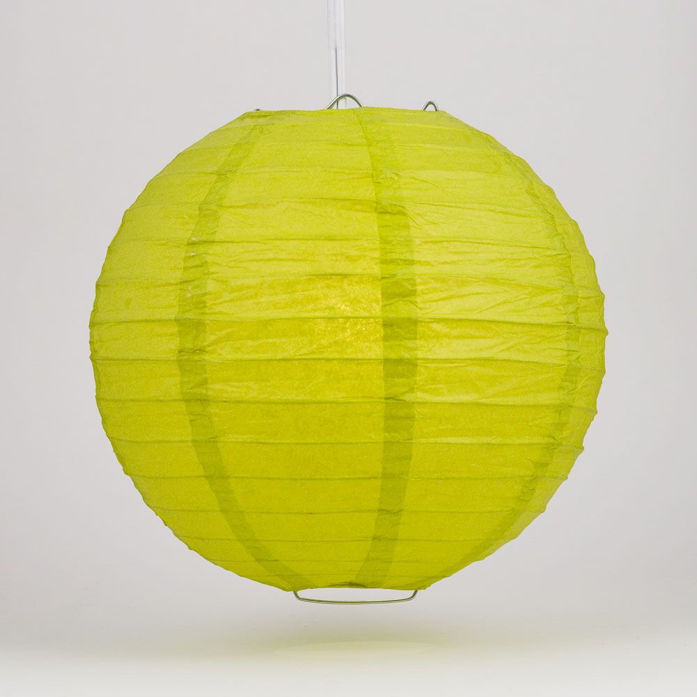 4" Chartreuse Round Paper Lantern, Even Ribbing, Hanging Decoration (10 PACK) - PaperLanternStore.com - Paper Lanterns, Decor, Party Lights & More