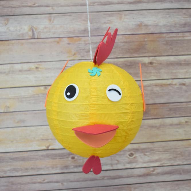 FACE ONLY 8&quot; Paper Lantern Animal Face DIY Kit - Chicken / Rooster (Kid Craft Project) - PaperLanternStore.com - Paper Lanterns, Decor, Party Lights &amp; More