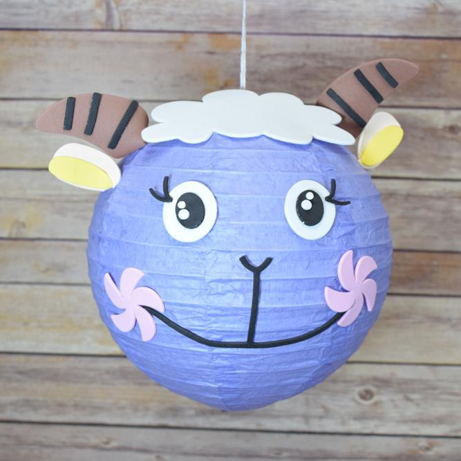8" Paper Lantern Animal Face DIY Kit - Sheep / Lamb (Kid Craft Project) - PaperLanternStore.com - Paper Lanterns, Decor, Party Lights & More