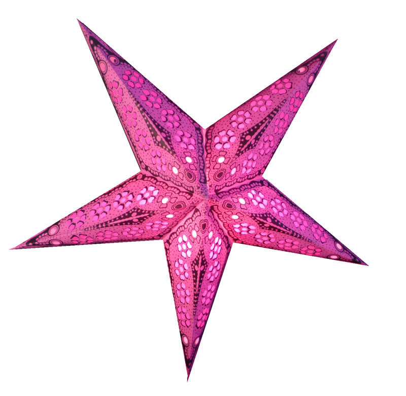 24" Pink Petal Cut Paper Star Lantern, Chinese Hanging Wedding & Party Decoration - PaperLanternStore.com - Paper Lanterns, Decor, Party Lights & More