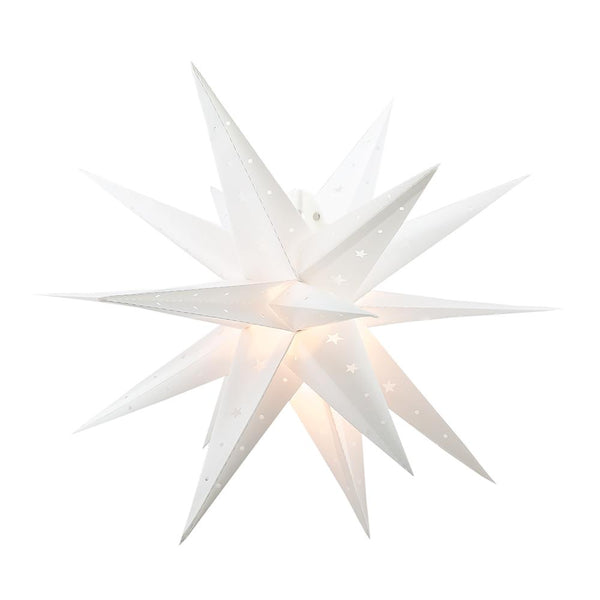 16&quot; White Moravian Weatherproof Star Lantern Lamp, Multi-Point Hanging Decoration (Shade Only)