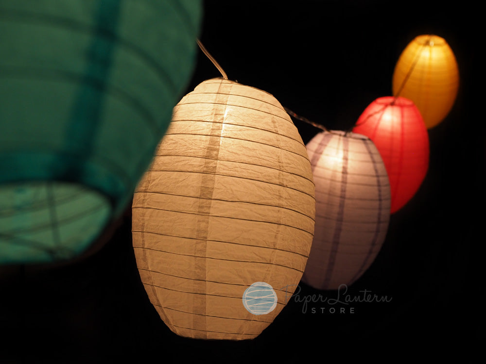 14&quot; Easter Egg / Baby Shower Pastel Lantern String Light COMBO Kit (21 FT) - PaperLanternStore.com - Paper Lanterns, Decor, Party Lights &amp; More