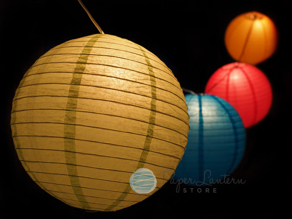 12&quot; Easter / Baby Shower Vibrant Lantern String Light COMBO Kit (21 FT) - PaperLanternStore.com - Paper Lanterns, Decor, Party Lights &amp; More