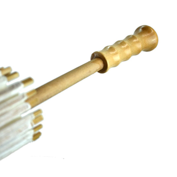 32 Inch Wedding Beige Paper Parasol Umbrellas with Elegant Handle - LunaBazaar.com - Discover.Decorate. Celebrate.
