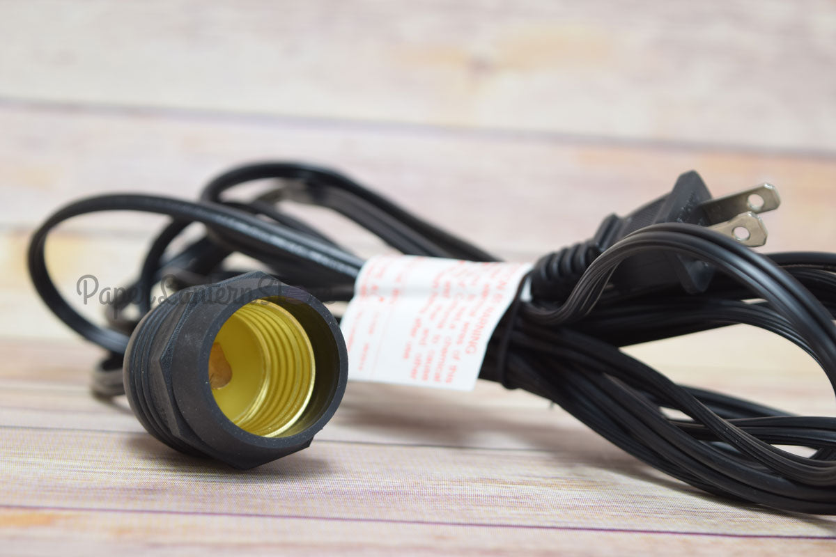 15FT Single Socket Black Weatherproof Outdoor Pendant Light Lamp Cord