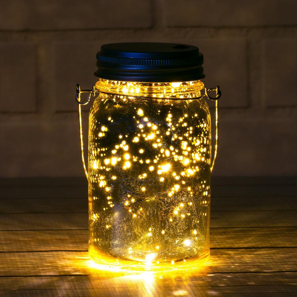 SINGLE Fantado Regular Mouth Gold Mercury Glass Mason Jar with Handle, 16oz / 1 Pint - PaperLanternStore.com - Paper Lanterns, Decor, Party Lights &amp; More