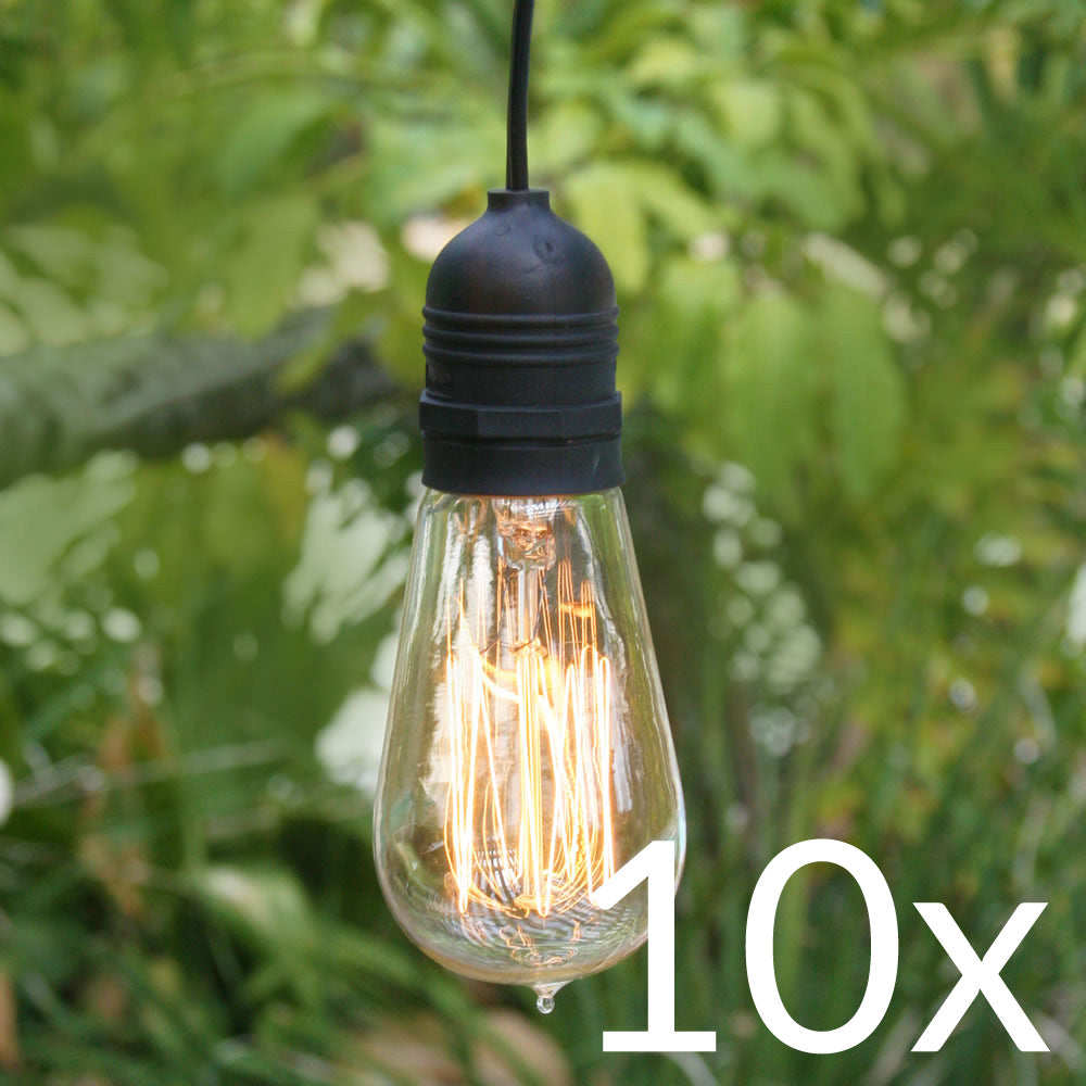 BULK PACK (10) Single Socket Pendant Light Commercial Grade Outdoor Cord Kits (11FT, Black) - PaperLanternStore.com - Paper Lanterns, Decor, Party Lights & More