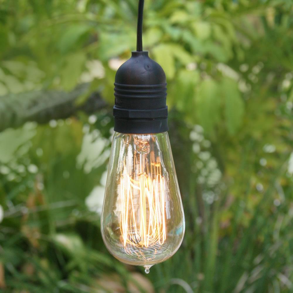 11FT Single Socket Black Commercial Grade Outdoor Pendant Light Lamp Cord - Electrical Swag Light Kit - PaperLanternStore.com - Paper Lanterns, Decor, Party Lights &amp; More