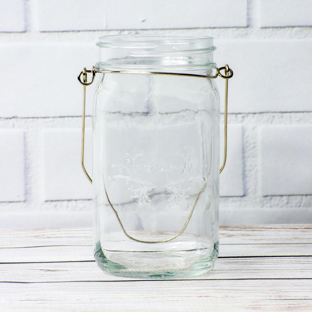 BLOWOUT (3-Pack) Fantado Wide Mouth Clear Mason Jar w/ Handle, 32oz
