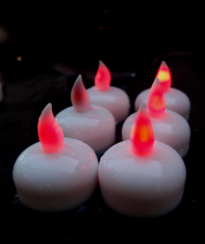 Floating Waterproof Flameless LED Tea Light Candle - Red (6 PACK) - PaperLanternStore.com - Paper Lanterns, Decor, Party Lights &amp; More