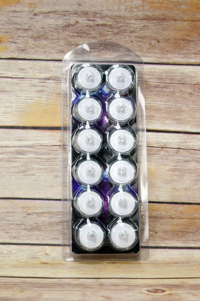 Purple LED Submersible Waterproof Flower Floral Tea Lights (12 PACK) - PaperLanternStore.com - Paper Lanterns, Decor, Party Lights &amp; More