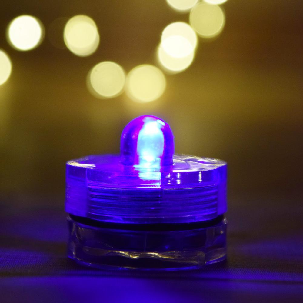 Purple LED Submersible Waterproof Flower Floral Tea Lights (12 PACK) - PaperLanternStore.com - Paper Lanterns, Decor, Party Lights & More