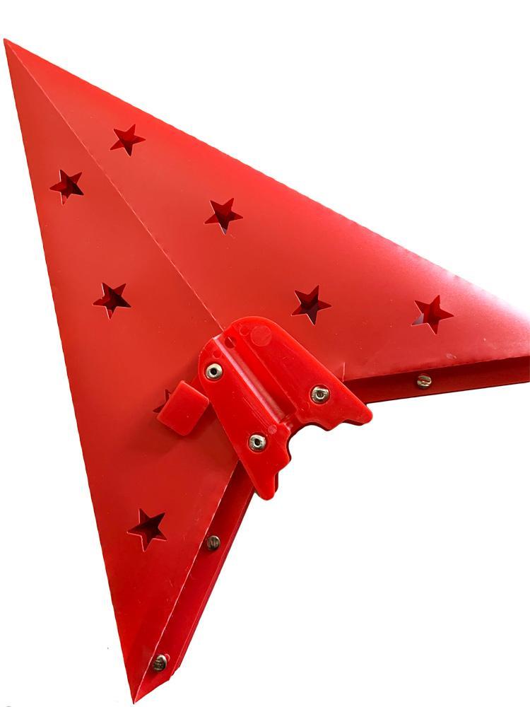 LANTERN + CORD + BULB | 18&quot; Red 7-Point Weatherproof Star Lantern Lamp, Hanging Decoration - Closed Star - PaperLanternStore.com - Paper Lanterns, Decor, Party Lights &amp; More