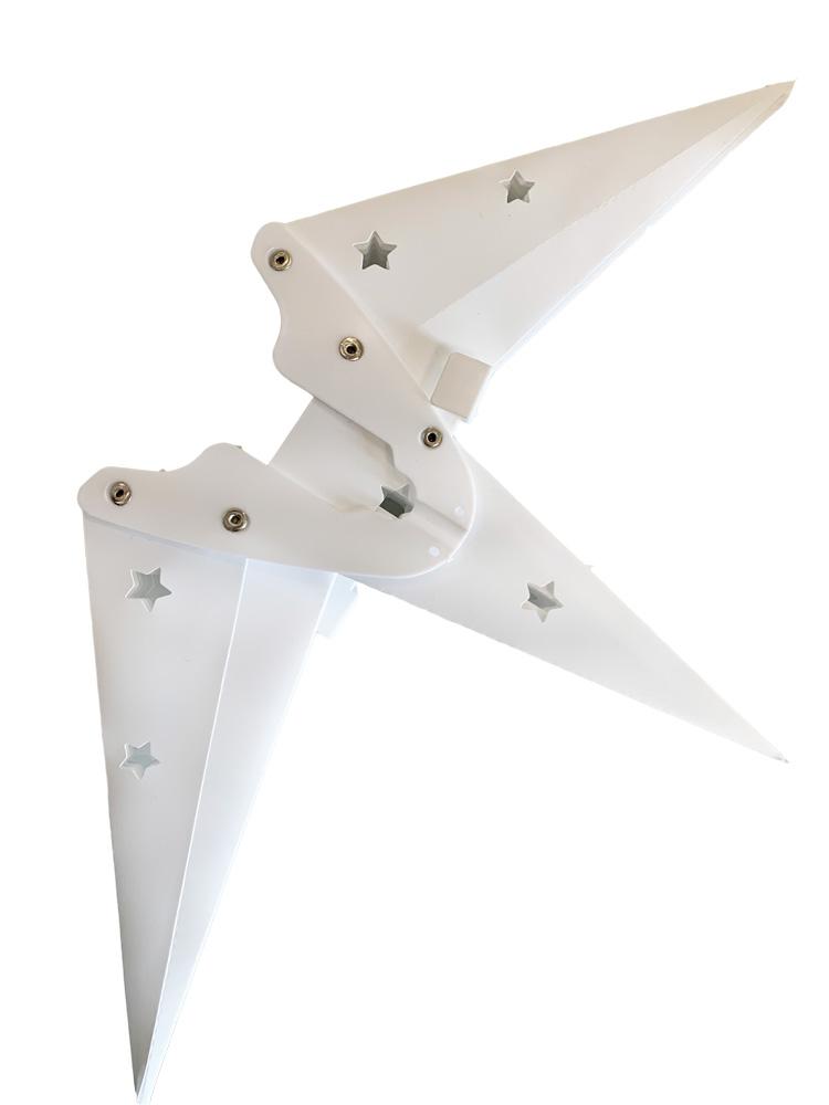 3-PACK + CORD | 16&quot; White Moravian Plastic Star Lantern Lamp, Multi-Point Hanging Decoration - PaperLanternStore.com - Paper Lanterns, Decor, Party Lights &amp; More