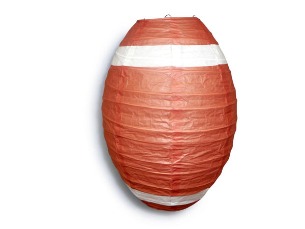 5 PACK | Football Paper Lantern Shaped Sports Hanging Decoration - PaperLanternStore.com - Paper Lanterns, Decor, Party Lights &amp; More