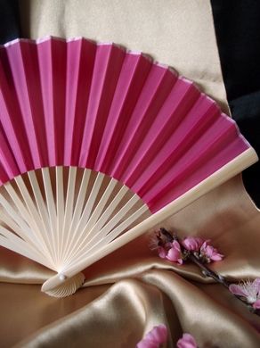 BULK PACK (50) 9&quot; Fuchsia / Hot Pink Silk Hand Fans for Weddings - PaperLanternStore.com - Paper Lanterns, Decor, Party Lights &amp; More