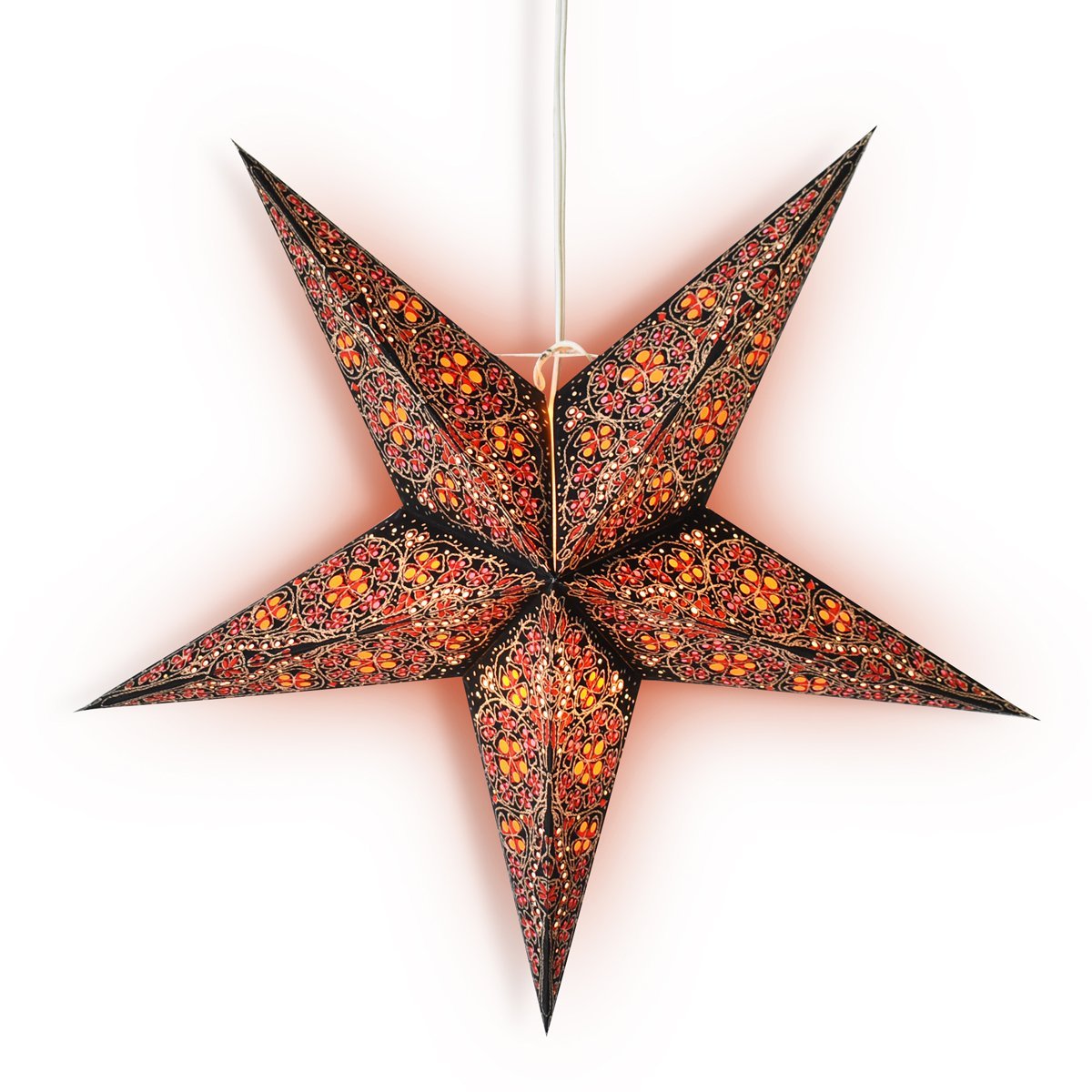 24" Red Garden Paper Star Lantern, Hanging Wedding & Party Decoration - PaperLanternStore.com - Paper Lanterns, Decor, Party Lights & More