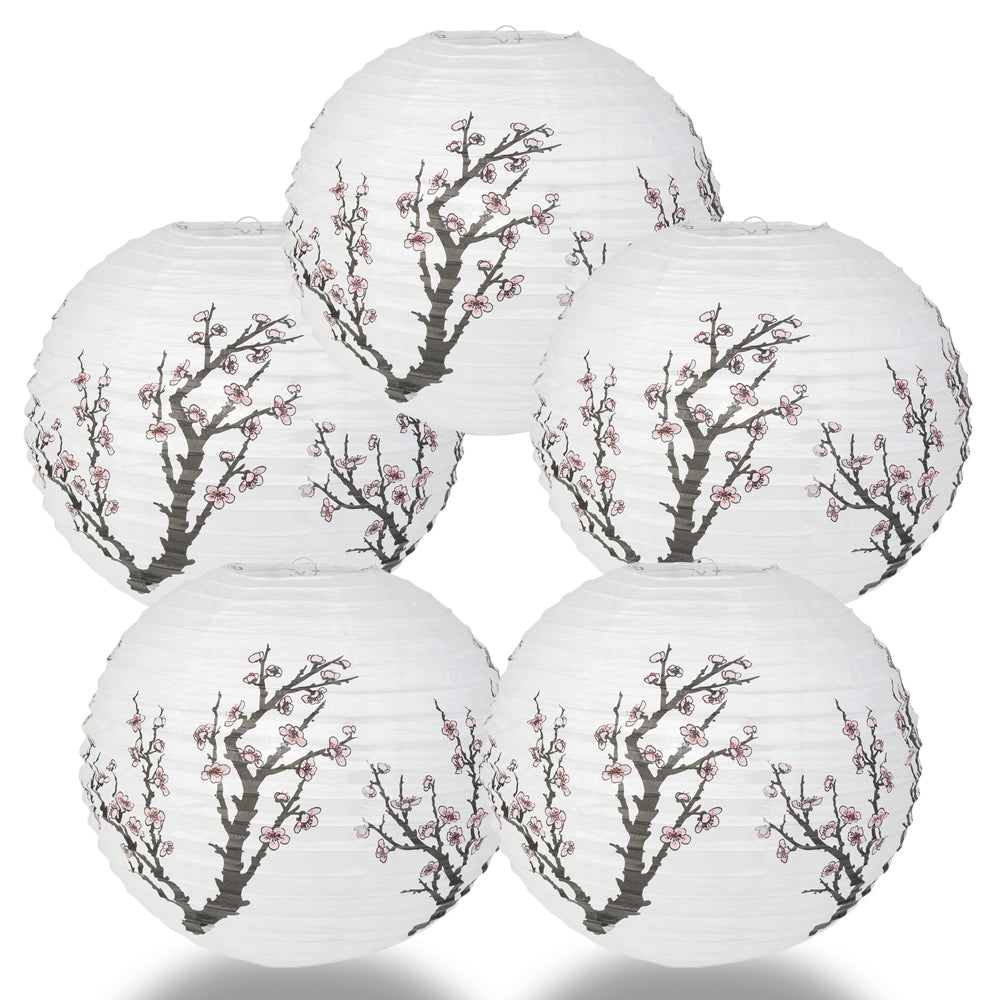 5 PACK | Cherry Blossom / Sakura Paper Lantern - PaperLanternStore.com - Paper Lanterns, Decor, Party Lights & More