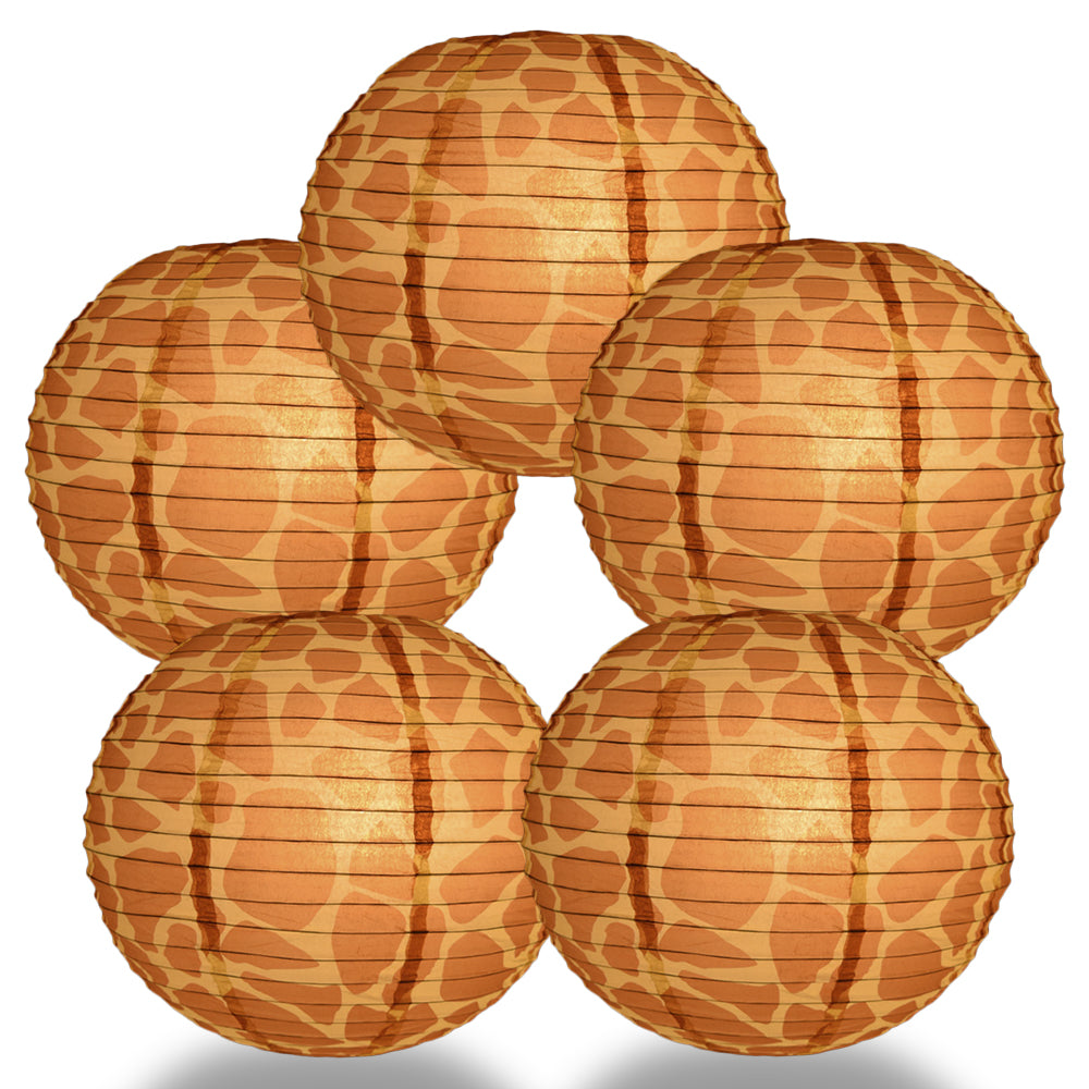 5 PACK | 14&quot; Giraffe Print Paper Lantern - PaperLanternStore.com - Paper Lanterns, Decor, Party Lights &amp; More