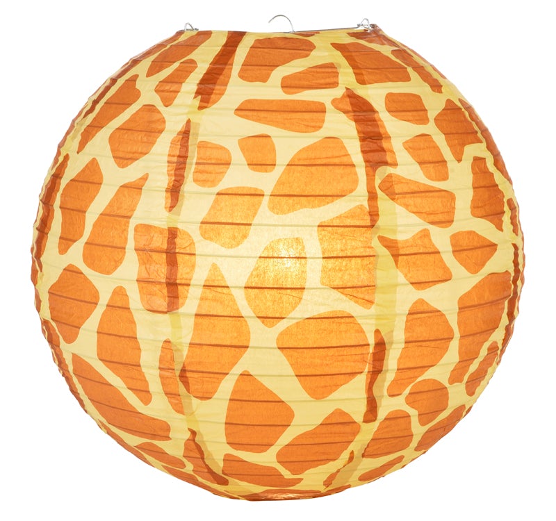 14&quot; 4-Pack Safari Animal Print Cheetah Giraffe Tiger Zebra Paper Lanterns Party Variety Pack