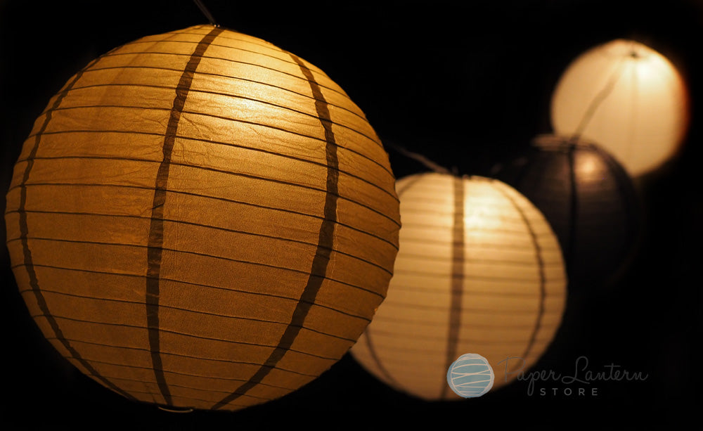 Graduation Party Paper Lanterns Black Gold Party Supplies, Paper