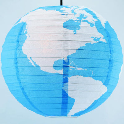 5 PACK | 14&quot; Greater Detailed World Earth Globe Paper Lantern - PaperLanternStore.com - Paper Lanterns, Decor, Party Lights &amp; More