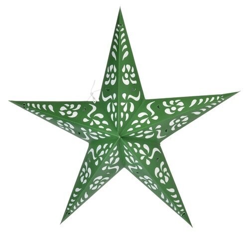 3-PACK + Cord | Green Punch 24&quot; Illuminated Paper Star Lanterns and Lamp Cord Hanging Decorations - PaperLanternStore.com - Paper Lanterns, Decor, Party Lights &amp; More