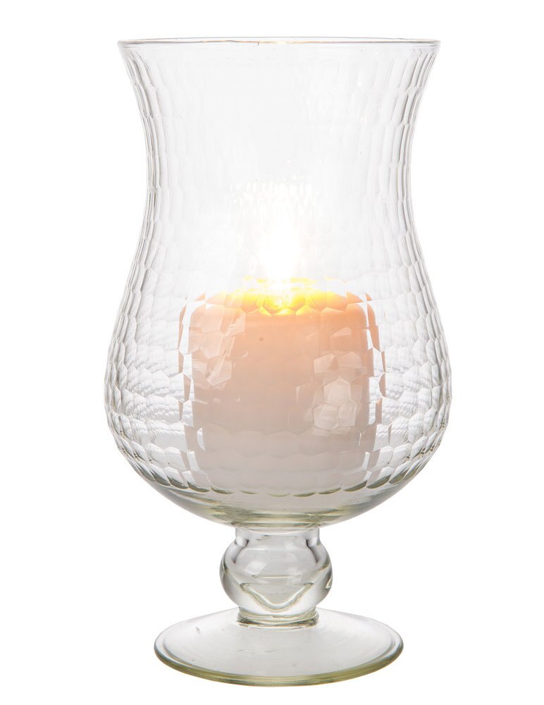 10&quot; Large Clear Abigail Hurricane Candle Holder and Vase - PaperLanternStore.com - Paper Lanterns, Decor, Party Lights &amp; More